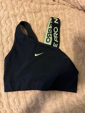 Nike Black Sports Bra with Lime Accent Strap